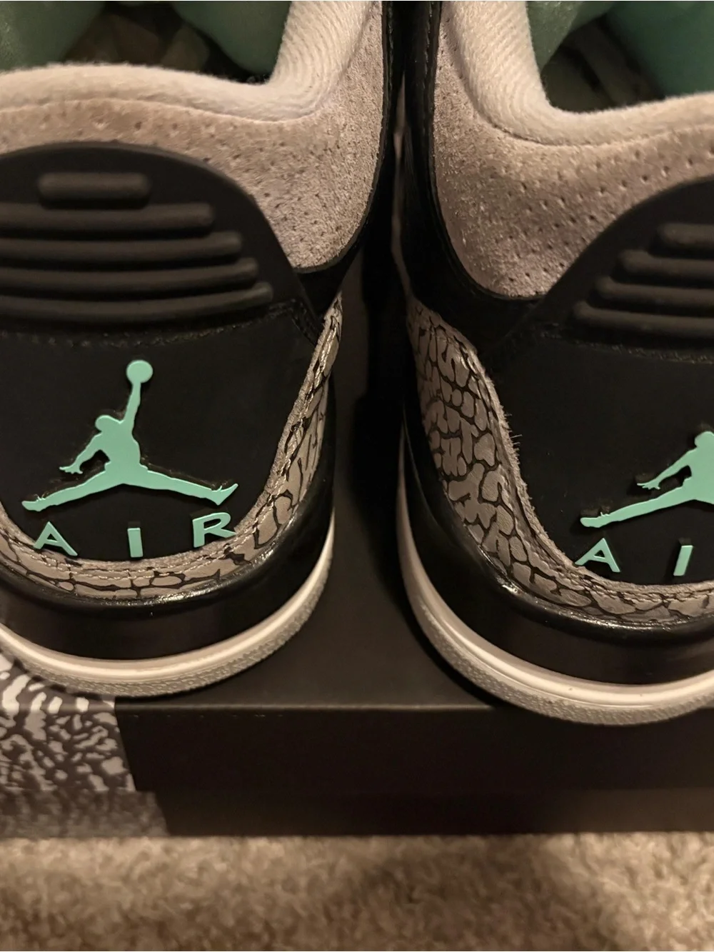 Jordan Grey and White Elephant Print Shoe Box